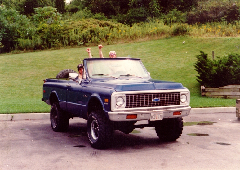Me on and my brother Mike in my 1972 Chevy Blazer at the carwash in  Wapengersfalls, NY.