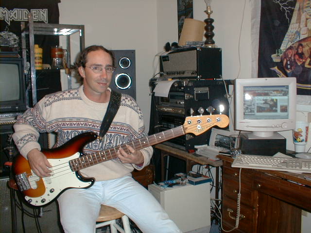 Me in Wimlington, NC playing my bass in 1999.